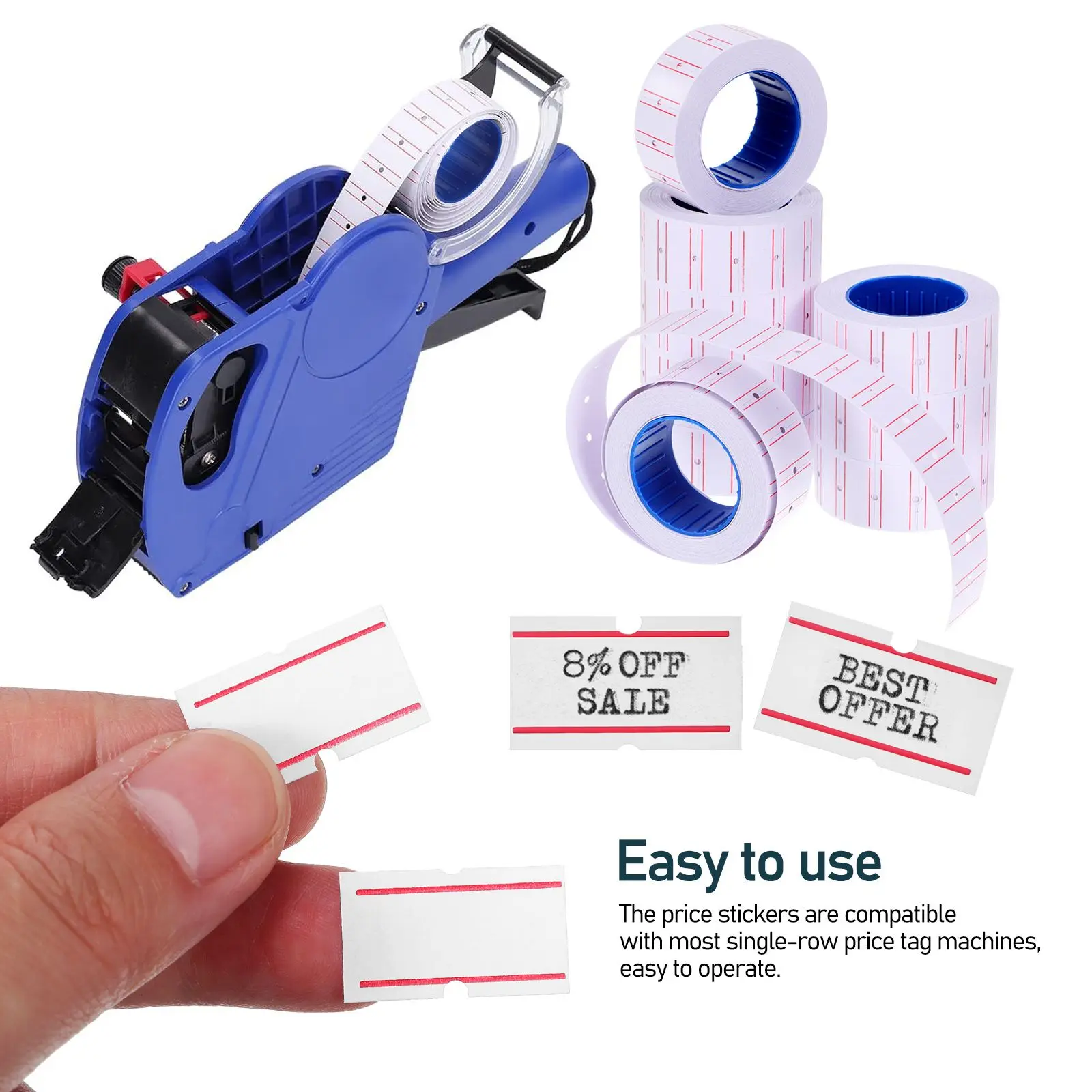 

10Rolls Coder Paper Price Tags Label for Jewelry Stickers Retail Store Marker Labeler Small Businesses Self-Adhesive Price Label