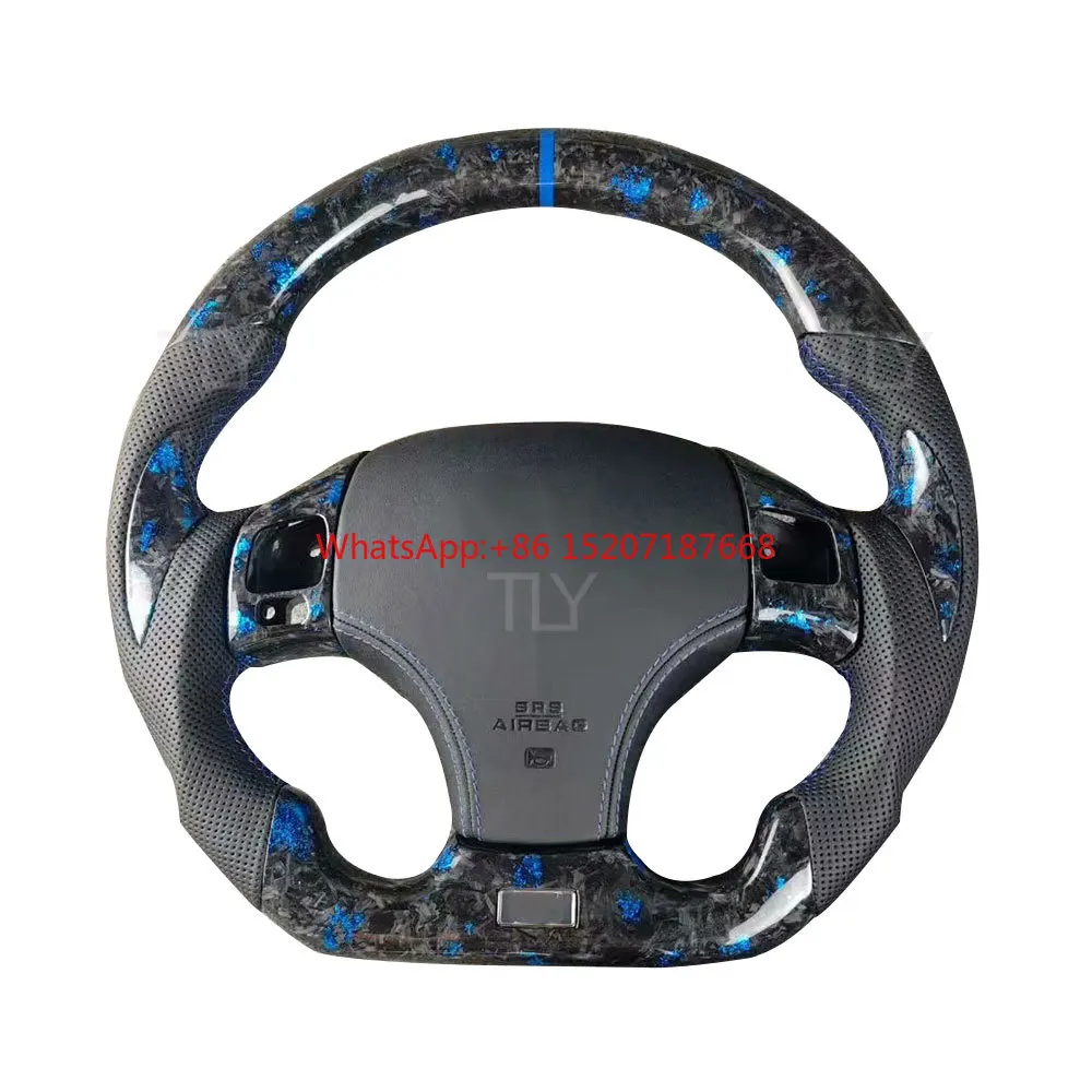 Custom Sports Blue Forged Carbon Fiber Leather Steering Wheel For Lexus IS250 IS350 ES ES300 GS GS350 NX CT200 RC