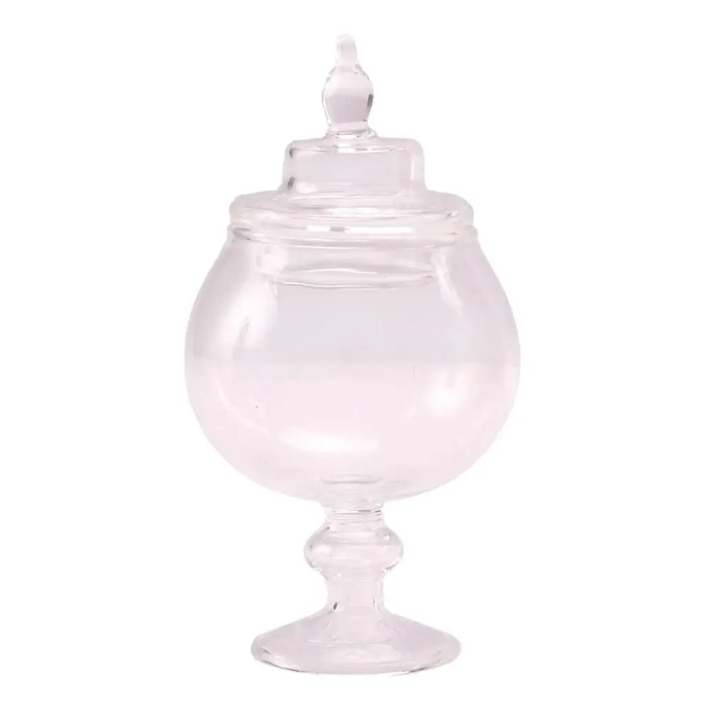Vaso de doces para casa de bonecas, escala 1/12, acessórios para bonecas, brinquedo de comida, caixa de açúcar em miniatura com tampa, paisagismo de cozinha, mini caixa de biscoitos