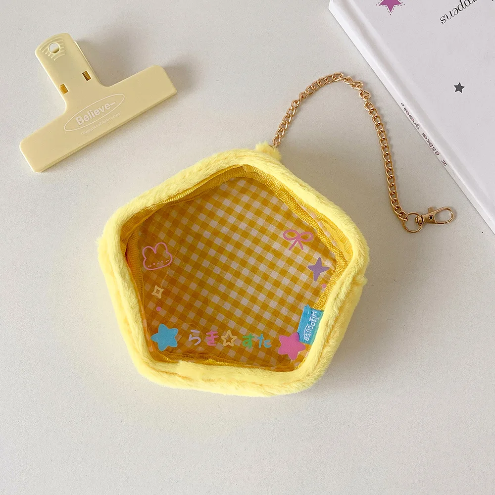Kawaii Plush Apple & Star Bag Charm Pouch