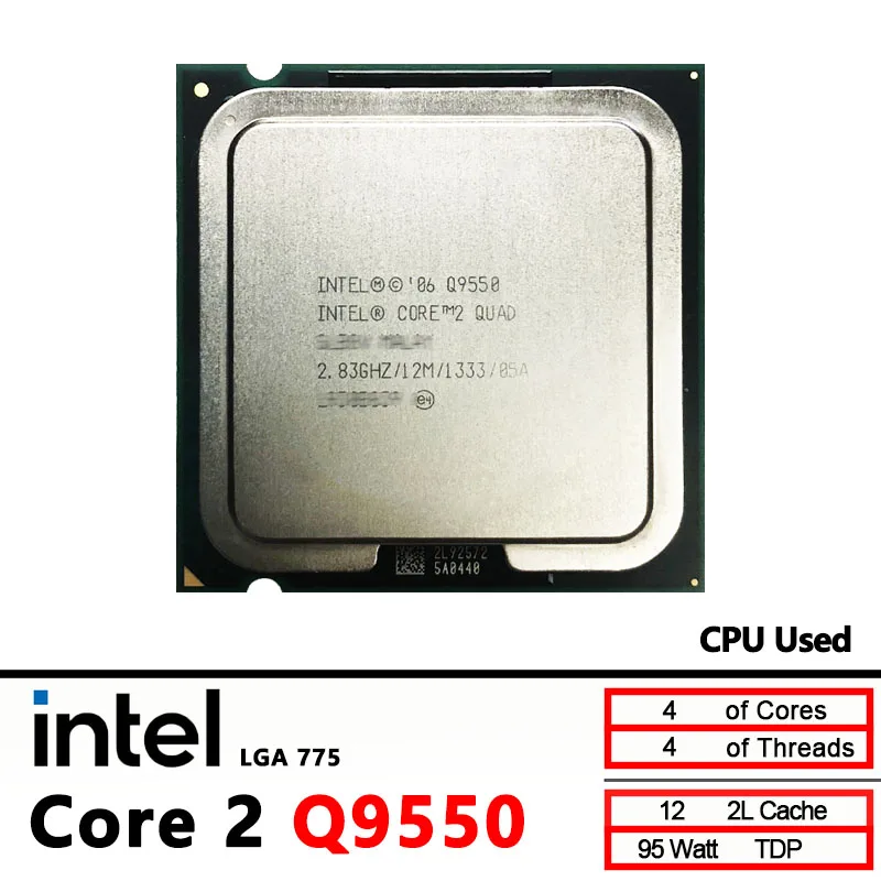 

Intel Core 2 Quad Q9550 Used 2.8 GHz 12M 95W CPU processor LGA 775