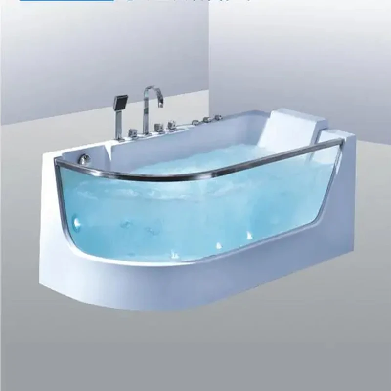 1650mm Bathroom Whirlpool Bathtub LED Colored Lights Indoor Spa Double People Surf Massage Tub 11248