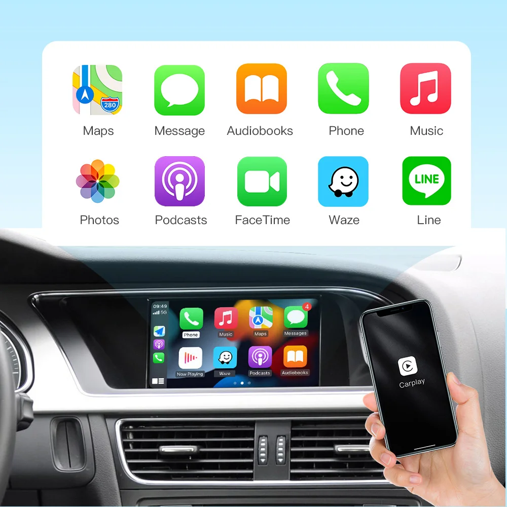 Wireless Carplay Android Auto For 2009-2015 Audi A4 B8 A5 Q5 With MMI 3G Interface AirPlay MirrorLink Bluetooth Supported Camera - Image 3