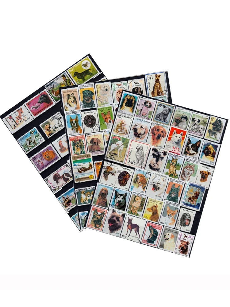 50 PCS/LOT Topic Dog All Different NO repeat Unused Postage With Post Mark Stamps For Collecting