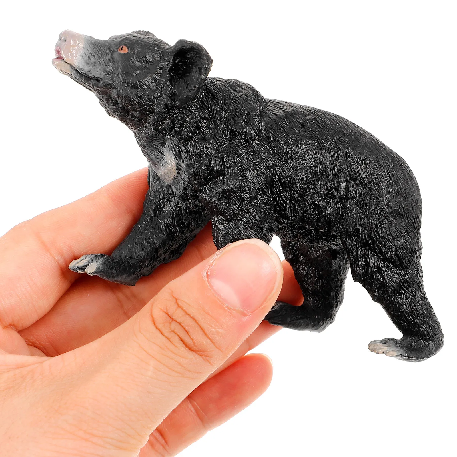 Realistic Black Bear Decoration Plastic Wildlife Animal Craft Ornament for Home Office Desktop Bedroom Garden Decor Gift