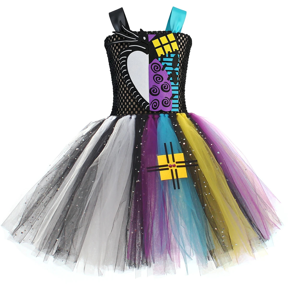 Jack und Sally Bösewicht-Kostüm aus „Nightmare Before Christmas“ - Tutu-Kleid für Kinder, Halloween-Cosplay, Party, Tanzvorstellung, Kombi-Kostüm – Detail 11