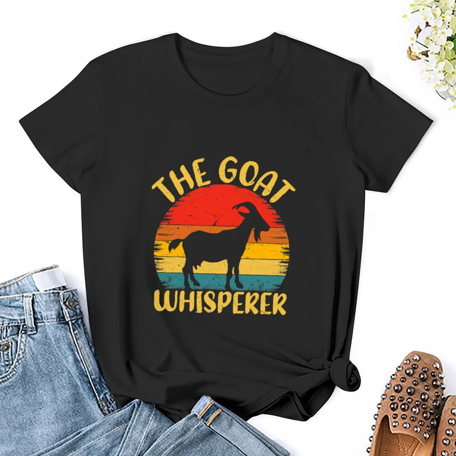 Vintage The Goat Whisperer Retro Goat T-shirt effen anime luxe designerkleding dames