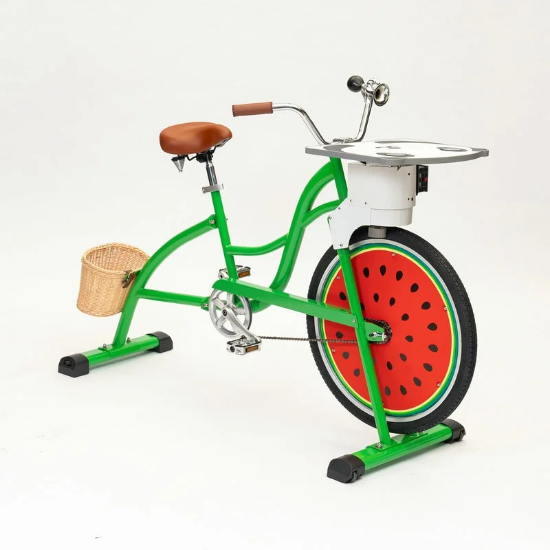 

Green Adult Hybrid Indoor Electric Bicycle Steel Material Fixed Party Wheel Human Advertising Bicycle