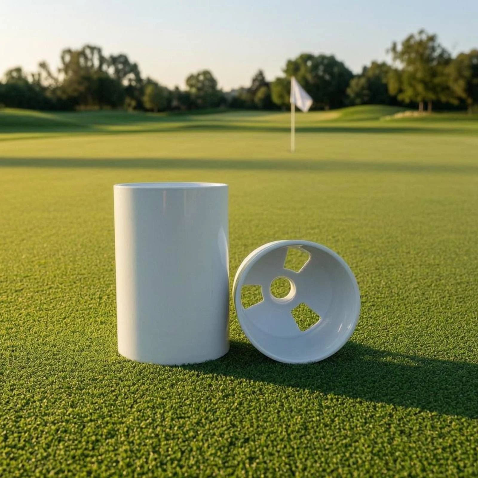 Golf Golf Hole Cup with Base Insert Durable Aluminum Golf Golf Hole Cup Sports Gear Easy to Clean Quick Drainage - view 3