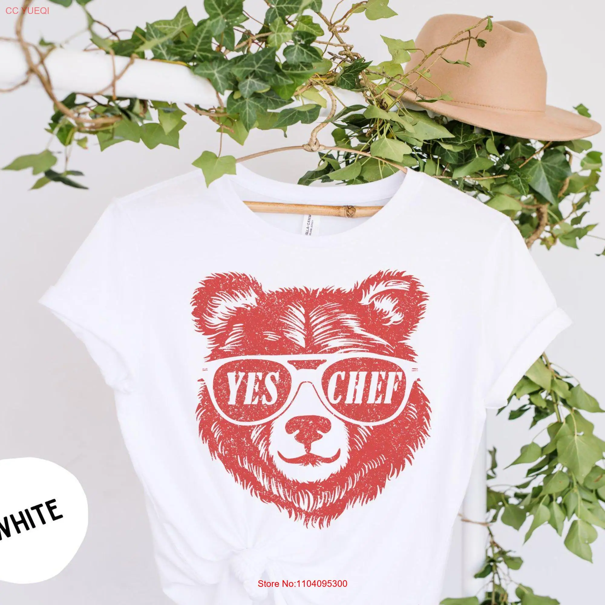 

Забавная футболка с надписью «Yes Chef Bear», классная уникальная одежда для любителей приготовления пищи с длинным или коротким рукавом