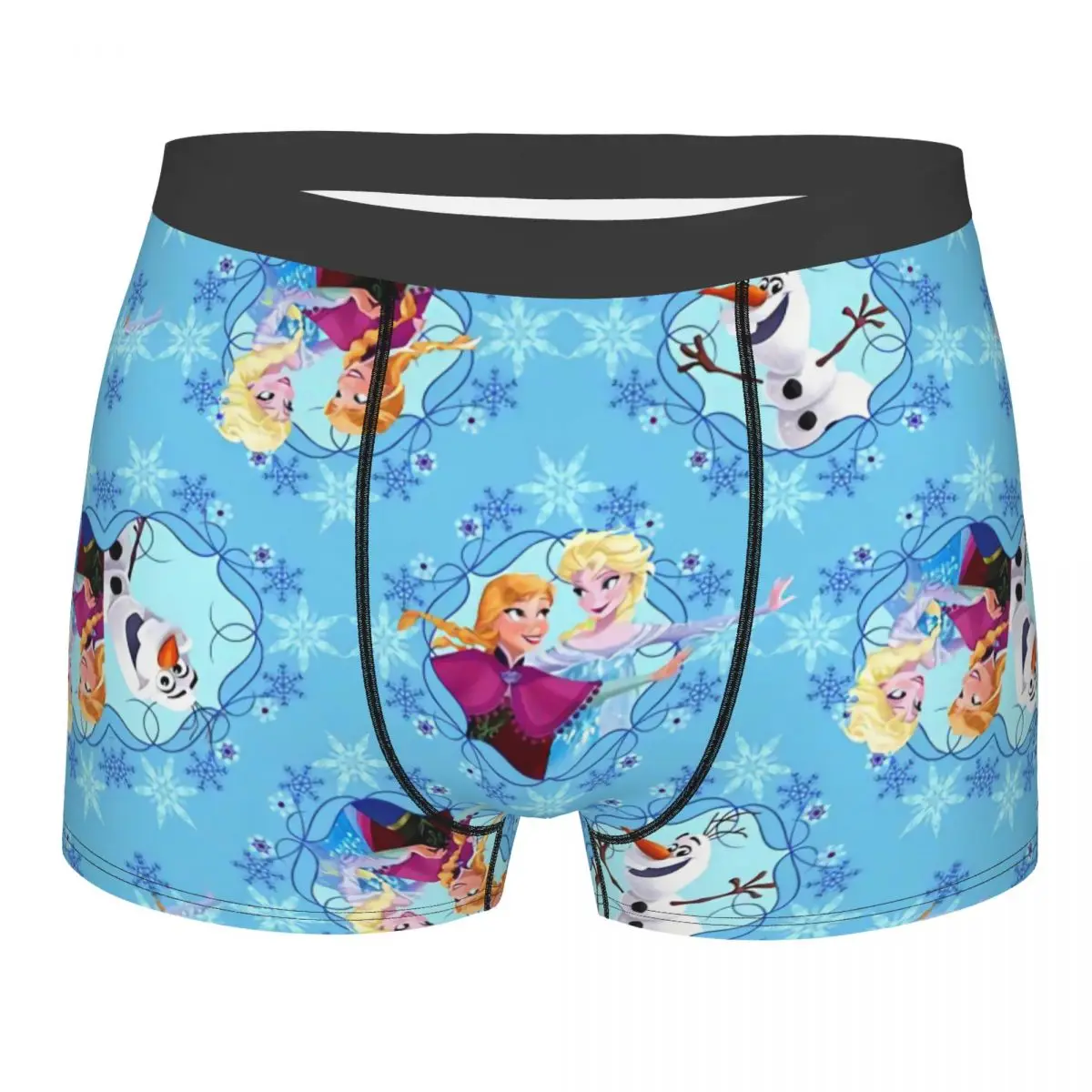 Custom Frozen Boxers Shorts Men's Elsa Anna Cartoon Briefs Underwear Funny Underpants