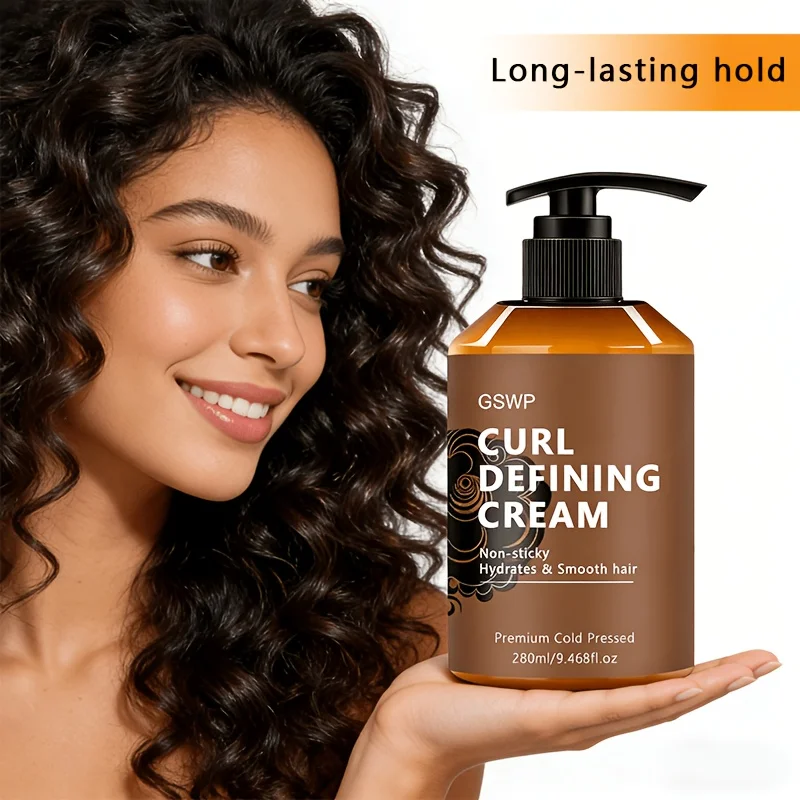 GSWP Moroccan Argan Oil Styling Cream enhances elasticity and smoothness, creating soft, bouncy, frizz-free curls. 280ml