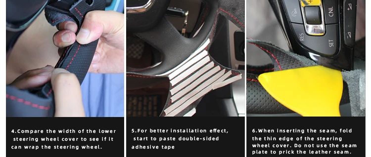 Handgenähter Lenkradbezug für Kia 2013 Soul 2011 2012 2019, Venga-Mikrofaser-Leder – Detail 6