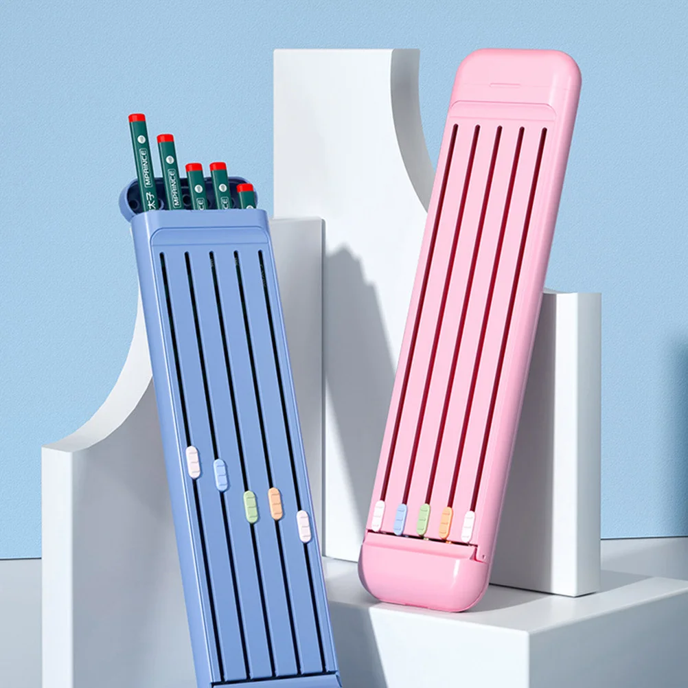 

1Set Multi-Function Stationery Box Safe Strong Durable Container Pencils Ruler Eraser Organizer Multi-Function Stationery Box