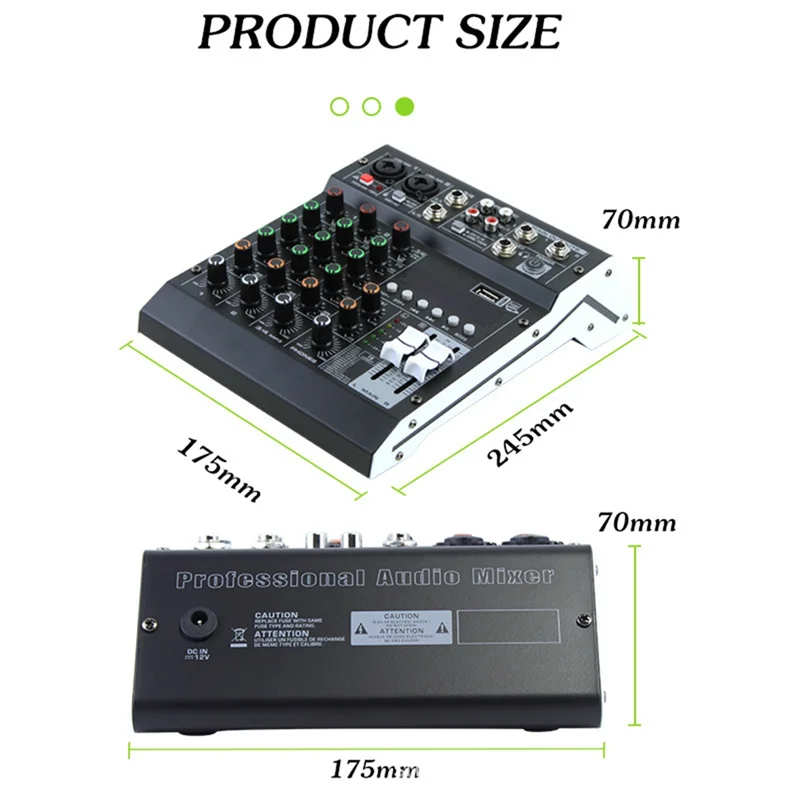 Excellent-HM-4M 4チャンネルスタジオオーディオミキサー、PC録音、DJステージ、家庭用KTV、キャンパススピーチ、会議用サウンドミキシングコンソール