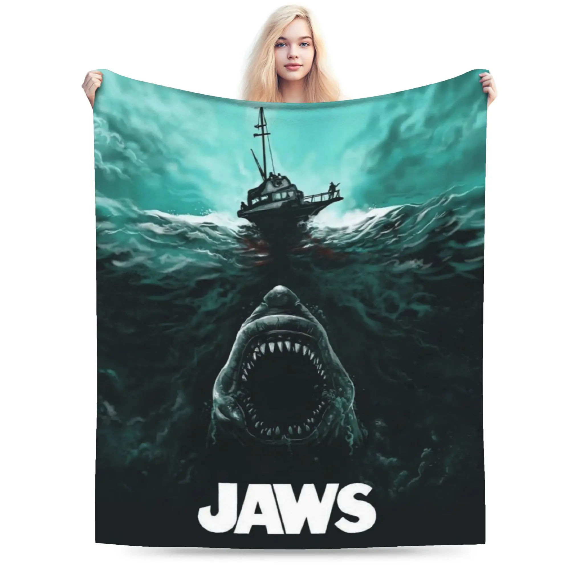 Jaws th Anniversary Accessories Blanket Super Soft Flannel  Throw Blankets Relax Quilt