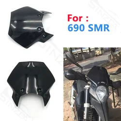 KM 690 SM SMR Motorcycle Lens Front Windshield Windscreen Wind Deflectors For KM690sm / 690SMR Windshield Acrylic Black Clear