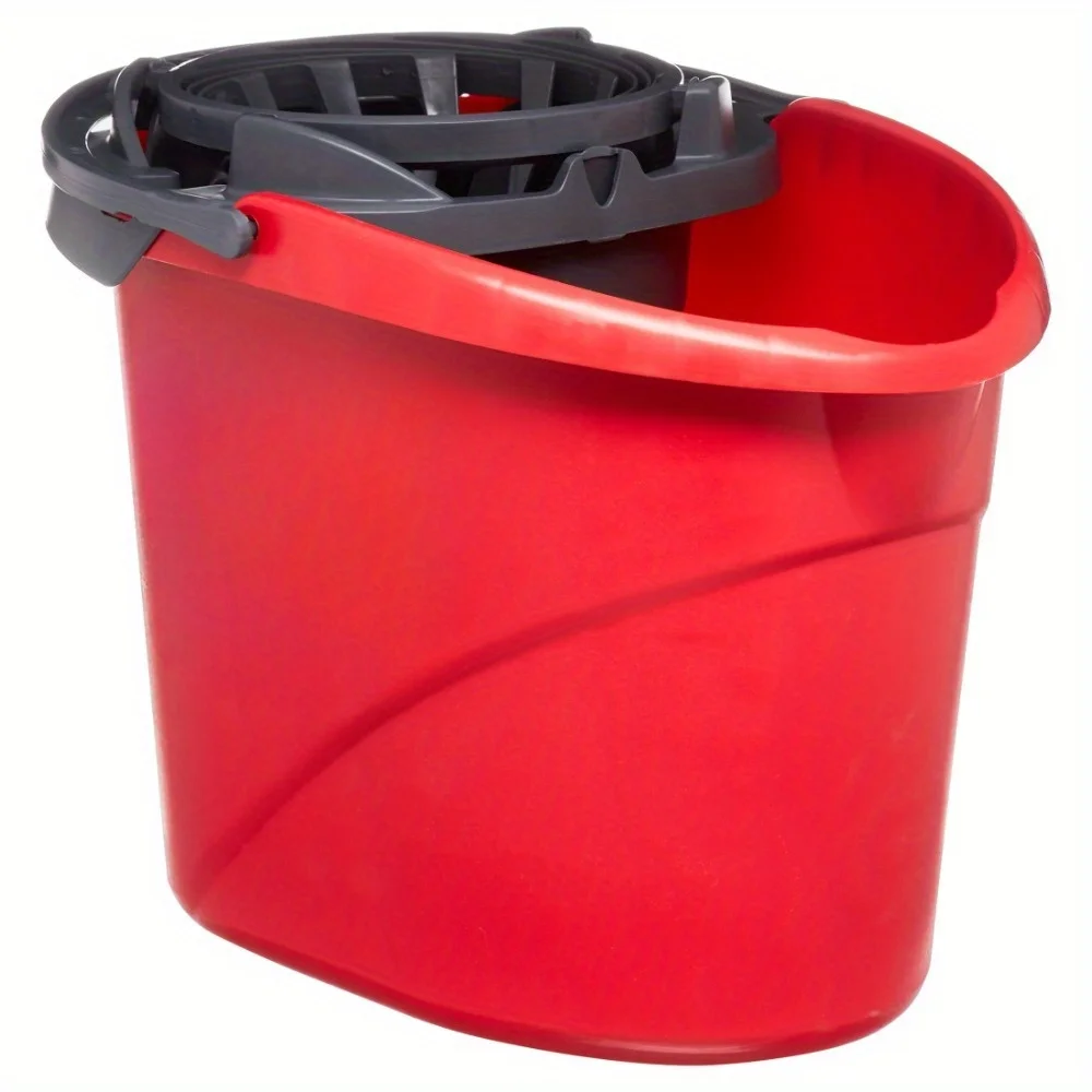 

2.5 gallon mop bucket with rope, rubber handle, easy to carry, integrated nozzle for easy pouring