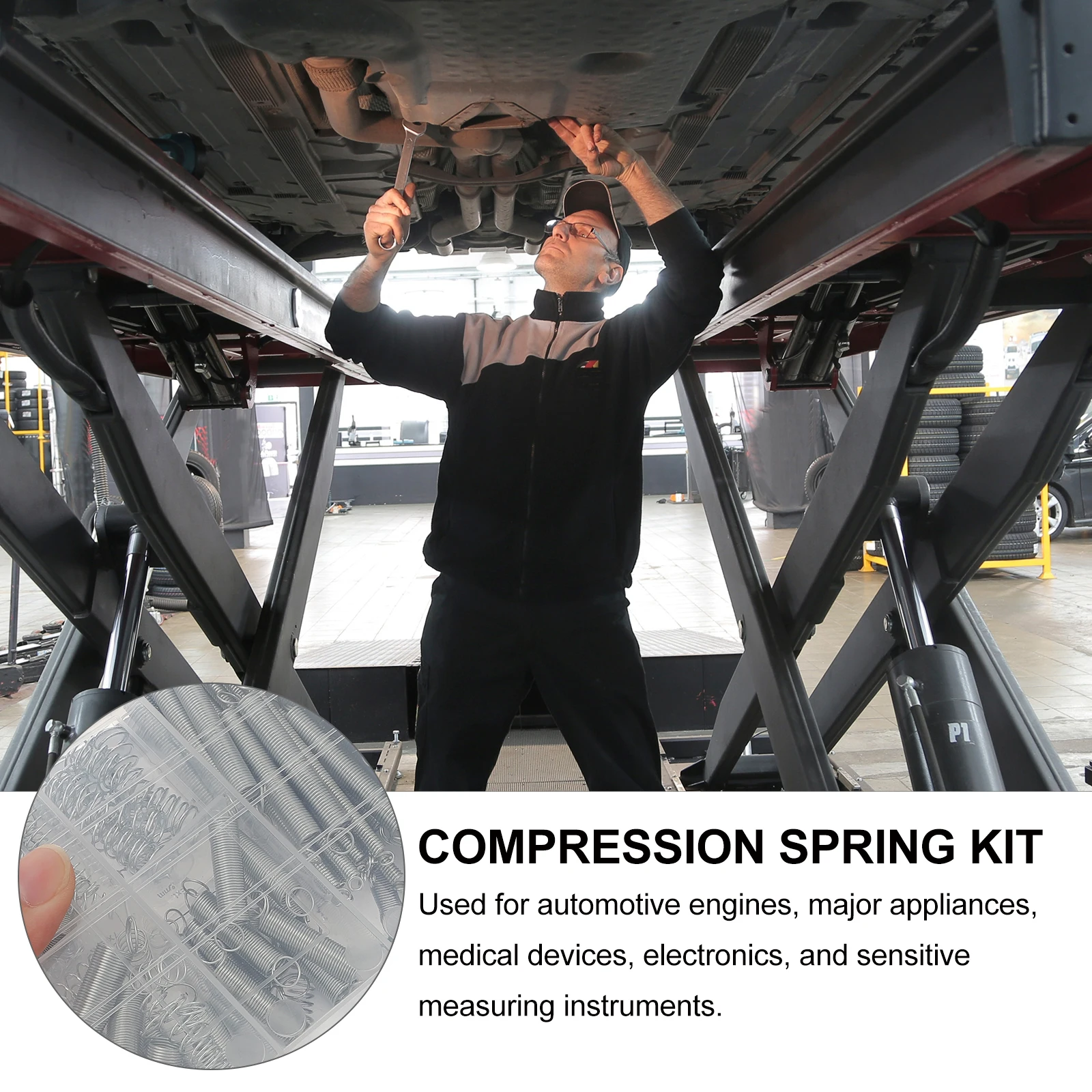 

200Pcs Extension Spring Set Spiral Springs Galvanized High Resistance Corrosion Durable for Automotive Electronics Measuring