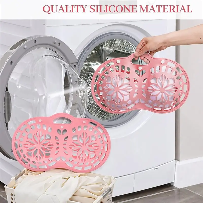 세탁용 신선한 재사용 가능한 브라 가방, 실리콘 브라 세탁 가방 변형 방지 세탁기 및 건조기용