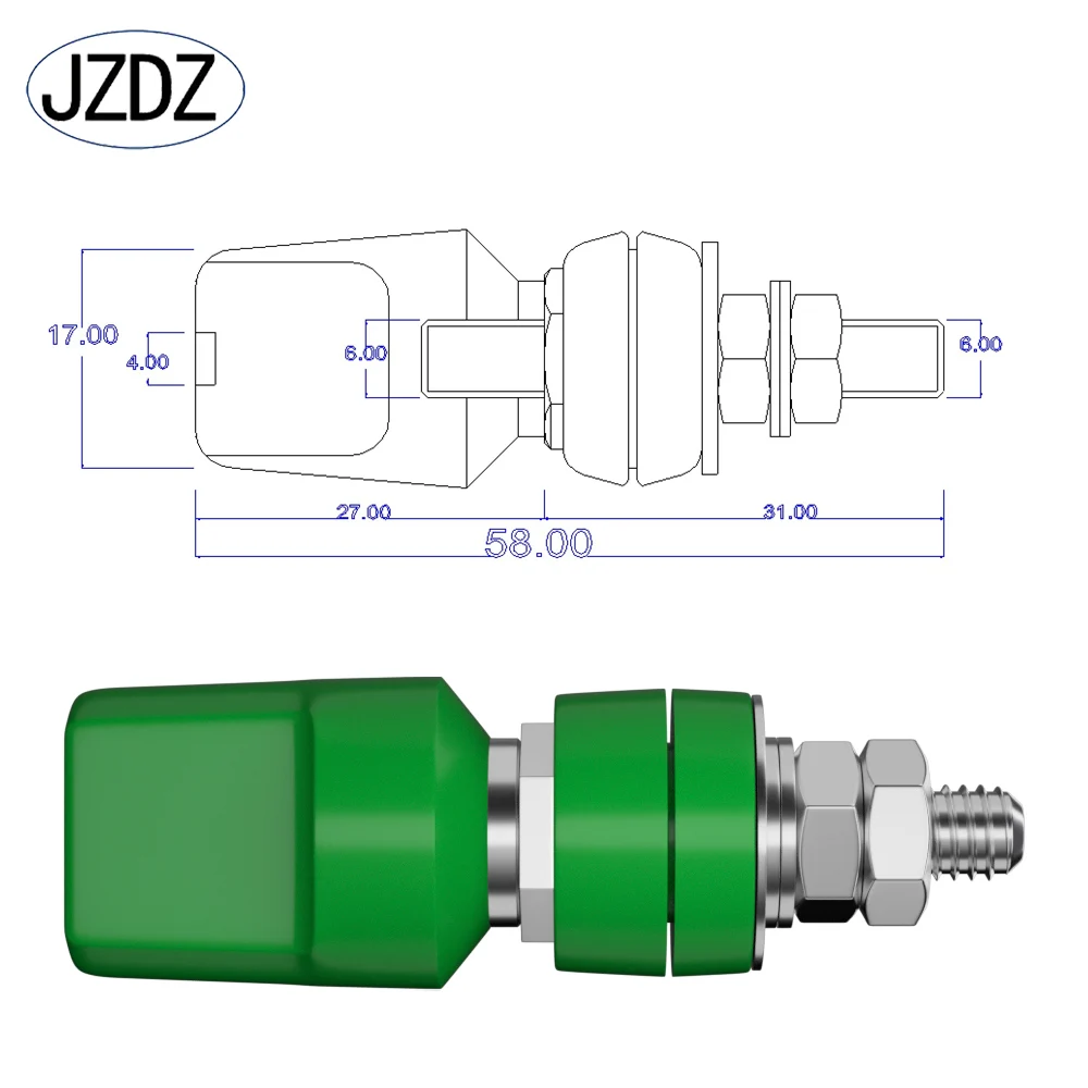 JZDZ 4mm Banana Socket Binding Post  Banana Plug Jack M6 Electrical Connector Terminal DIY Parts J.50019-1