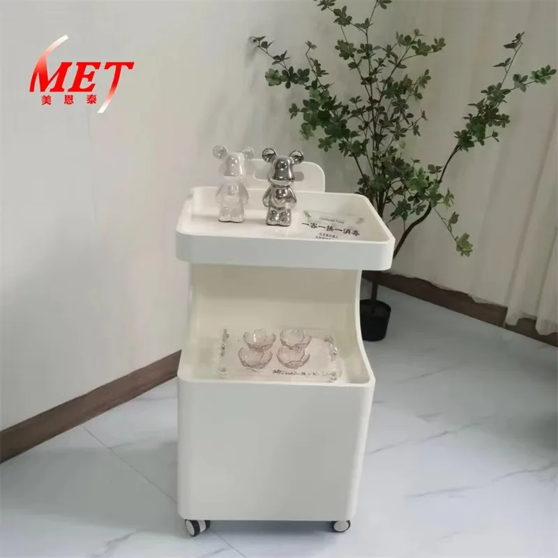 New Curved Multi-layer Beauty Salon Shelf Medical Plastic Storage Cart Eyelash Multi-functional Tool Car