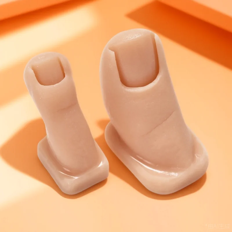

2Pcs Silicone Nail Practice Foot Soft Fake Fingers Suitable for Acrylic Nails Nail Art Mannequin Hand Practice Tool