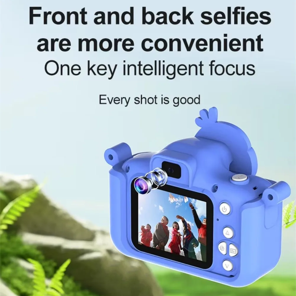 Jouets pour enfants caméra HD 2.0 pouces écran dessin animé perroquet étui 32GB carte vidéo Photo enfant anniversaire Festival cadeaux appareil photo numérique jouets