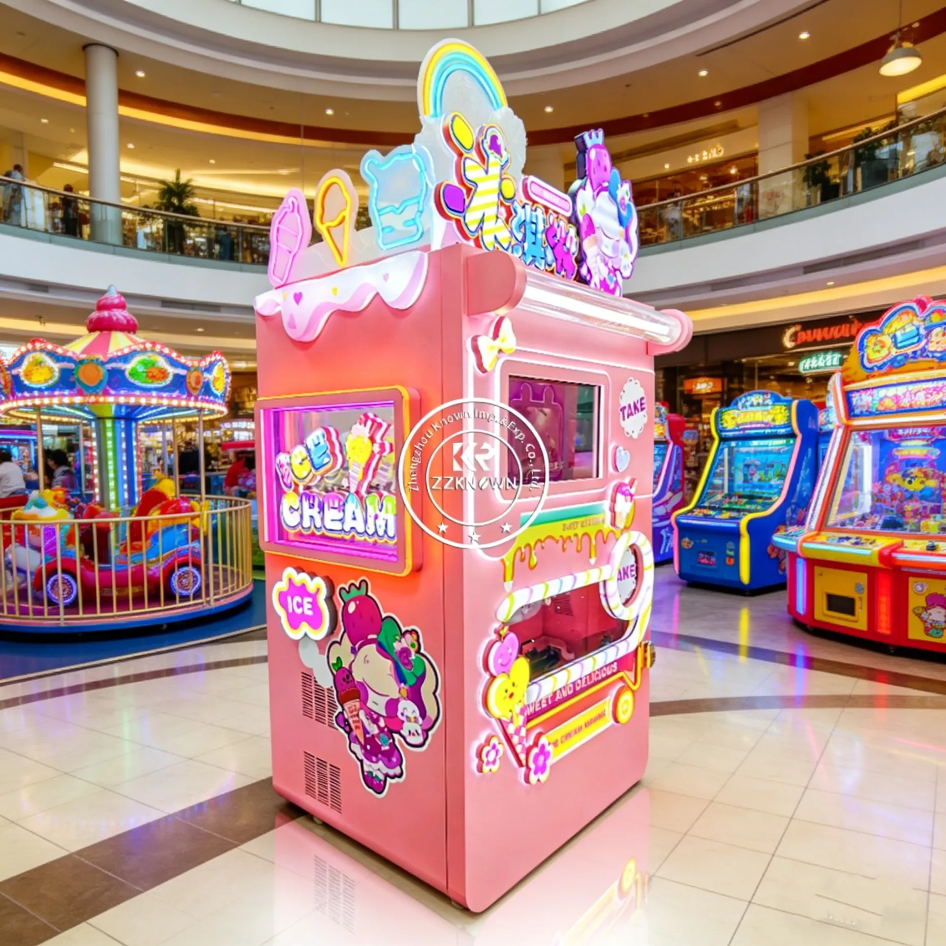 Business Automatic Ice Cream Commercial  Self-serviceIce 32 Inch Touch Screen Cream Maker Machine For Sale For Supermarket Mall