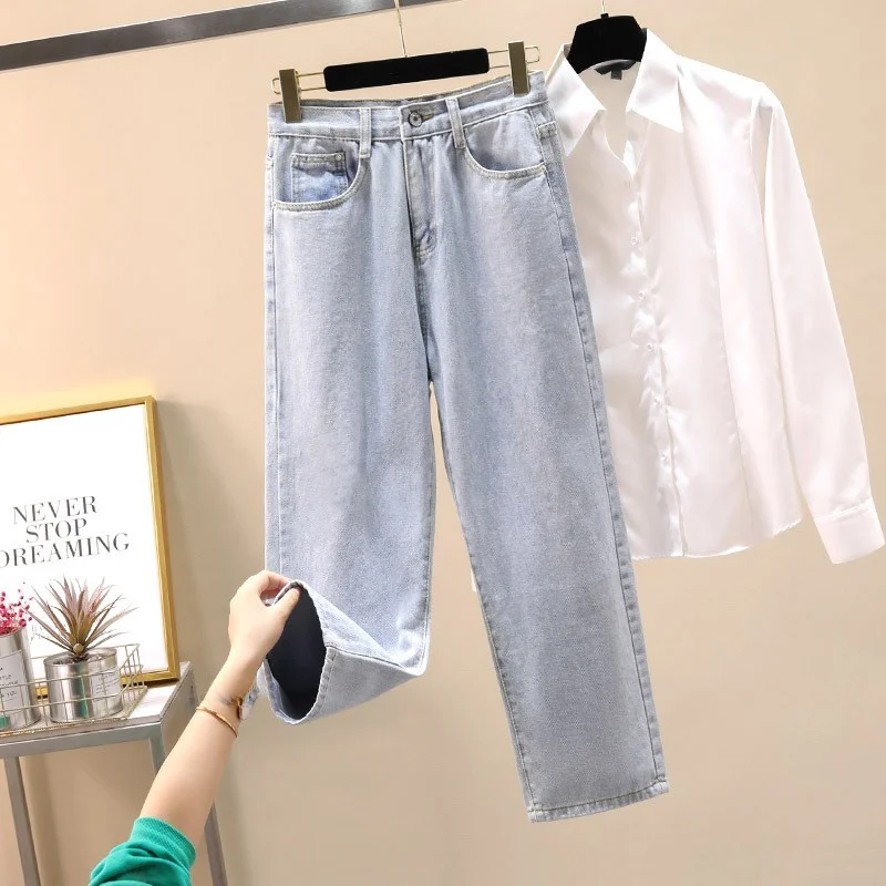 

Мужские широкие джинсы прямого кроя в корейском стиле, модные, свободные, с легкой потертостью, укороченные, повседневные, свободного кроя, весна-осень 2026