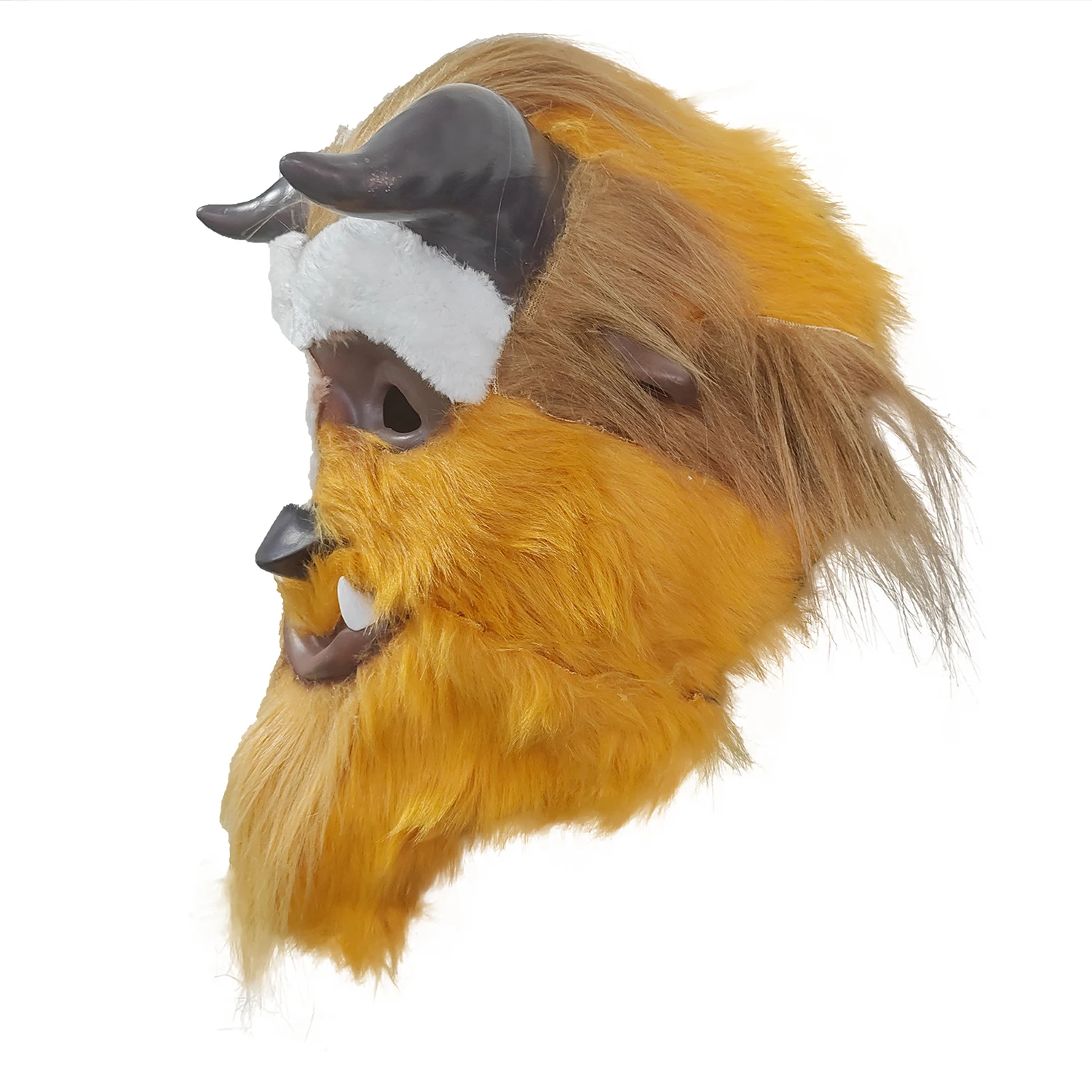 Beast Mask with Hair Latex Mask Cartoon Beast Cosplay Costume Halloween Party Props