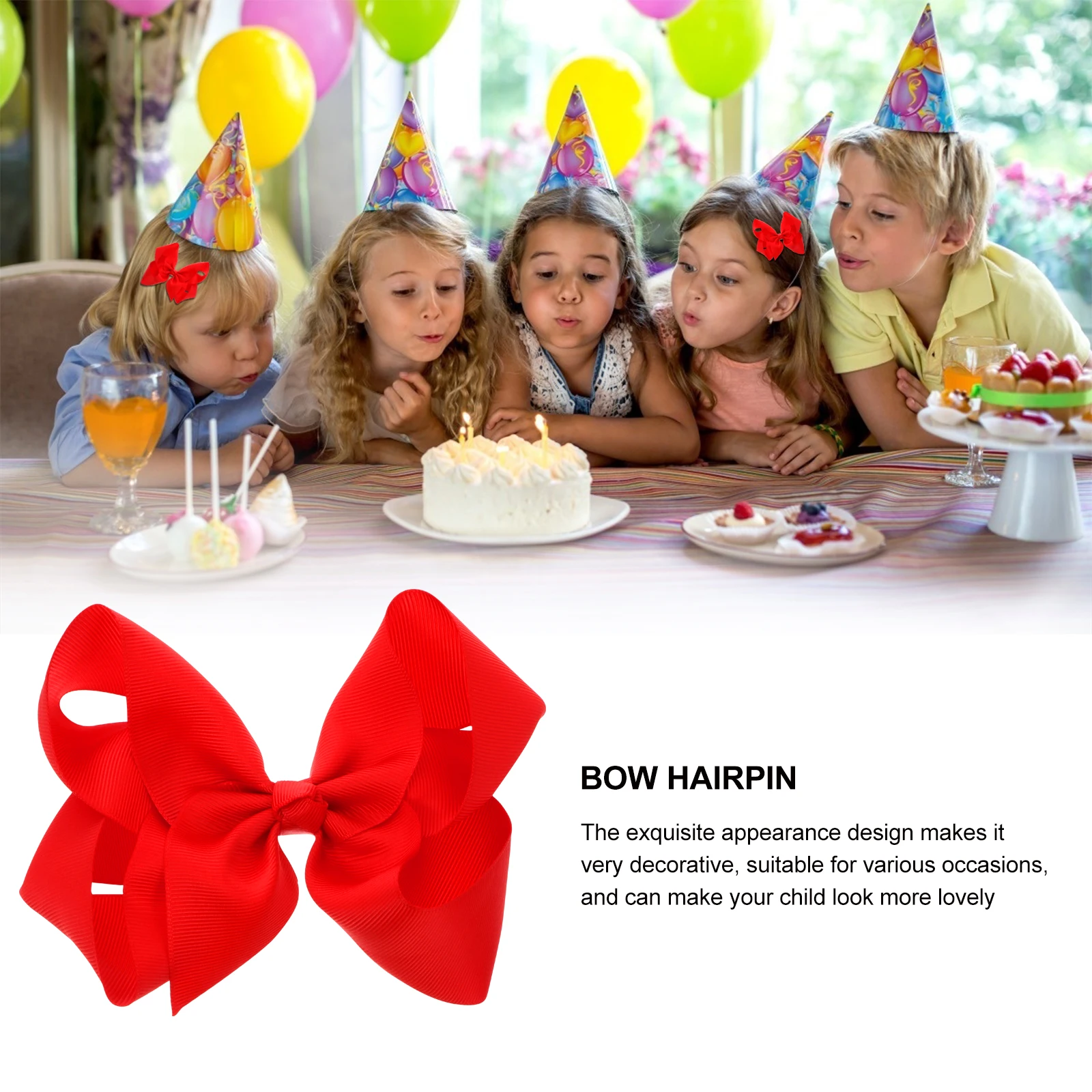 

5pcs Hairpin Headgear Decorative Bowknot Accessories for Girls Fashion Barrettes Kids Clip Set Delicate Lovely Bows