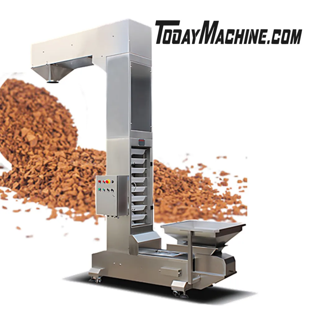 Z Type Vertical Conveyor For Grain Snacks Nuts Conveyor Manufacturer