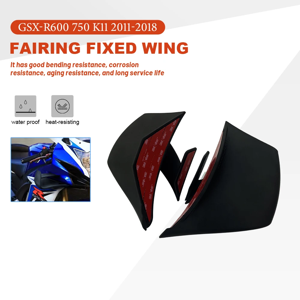 

For SUZUKI GSX-R600 GSXR600 GSX-R750R k11 2011-2018 Motorcycle Rear Wing parts Aerodynamic Fixed Winglet Fairing Cowl Fixed Wing