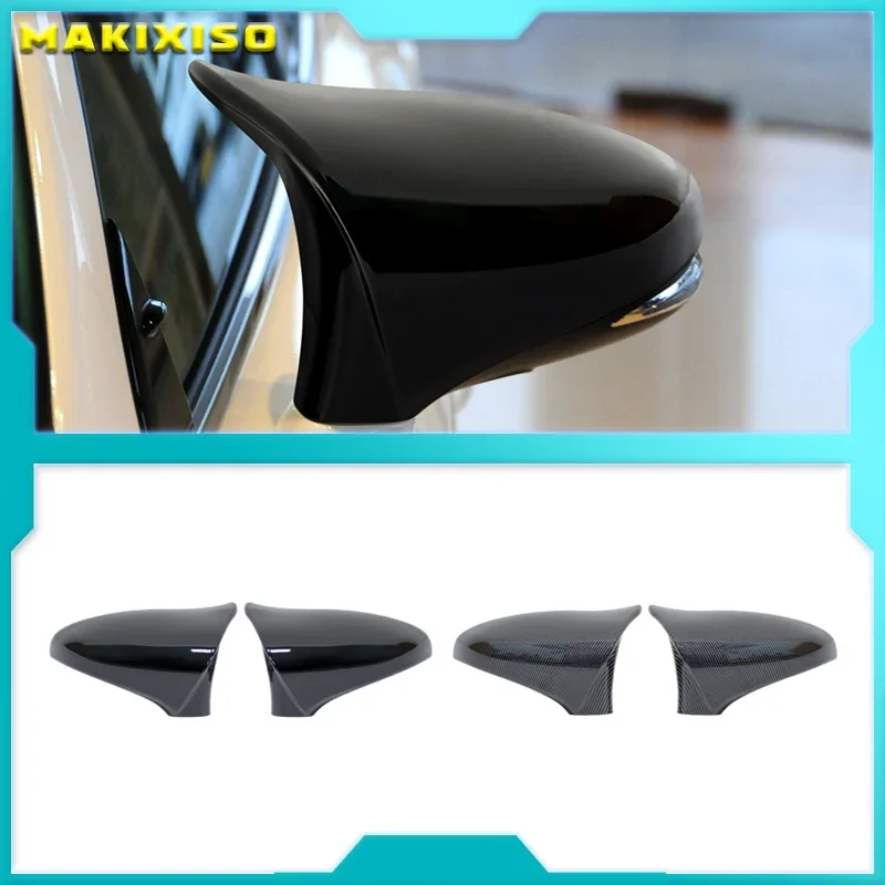 A Pair for LEXUS IS200 IS250 IS300 IS350 2013-2020 M Horn Style Carbon Black Wing Rearview Mirror Cover Cap Case Trim