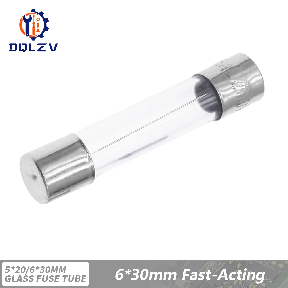 5*20mm 6*30mm Snelle Glazen Buiszekeringen 5x20mm 6x30mm 250V 0.5A 1A 2A 3A 4A 5A 6A 8A 10A 15A 20A 25A 30A AMP Slow Blow Fuse