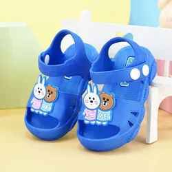 Summer Baby Shoes Sandals Kids Baby Boys Girls Cartoon Baby Sandals Flat Heels Solid Cartoon Slippers Children's Garden Shoes