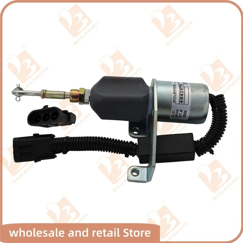 4942879 Fuel Shut Off Solenoid 24V For Cummins Engine B3.9L 4B 4BT 4BTA 4BTAA B5.9L 6B 6BT 6CT 5292297 Stop Solenoid Valve