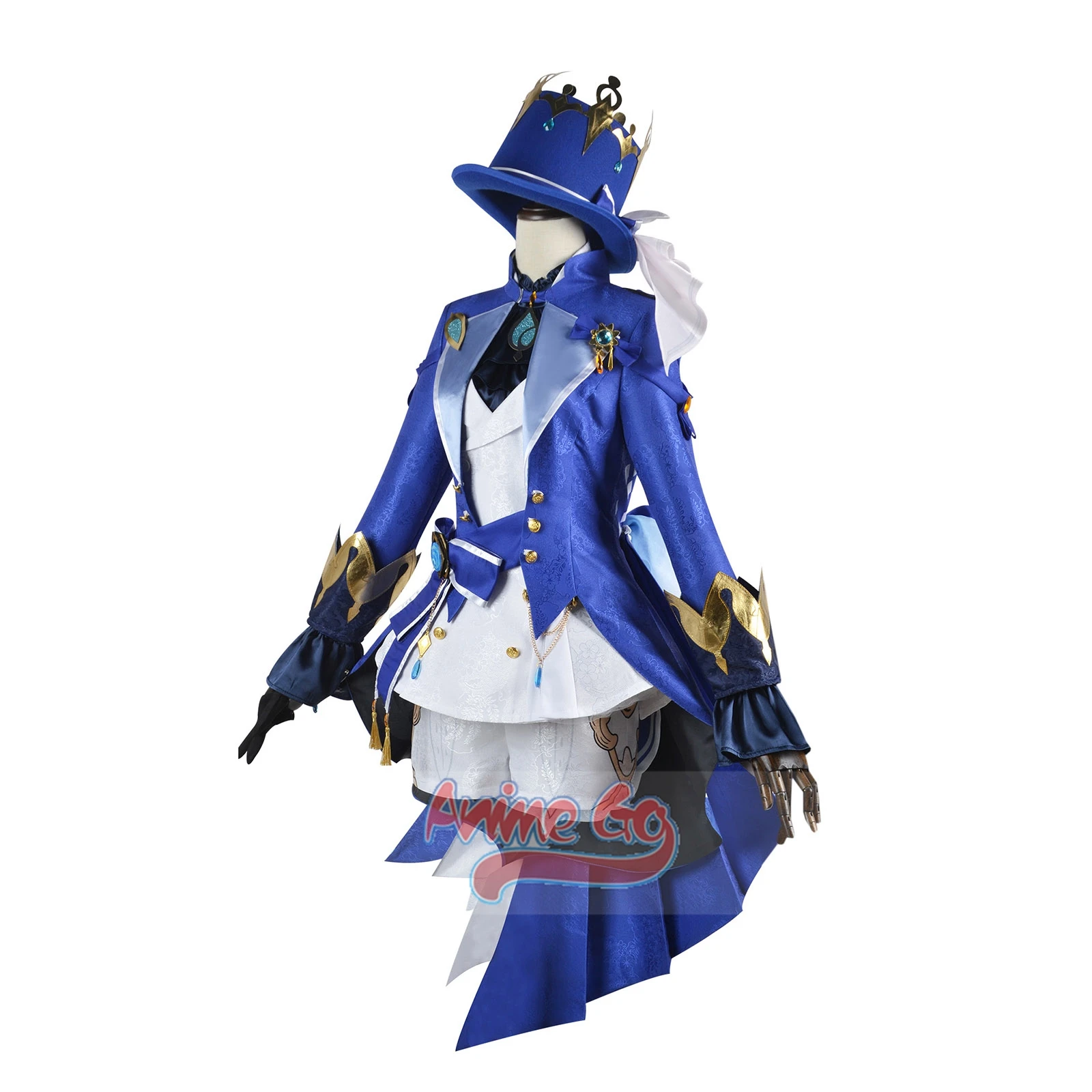 Game Genshin Impact White Furina Cosplay Costume Hat Fontaine God of Justice Uniform Women Halloween Outfit C08310E-B