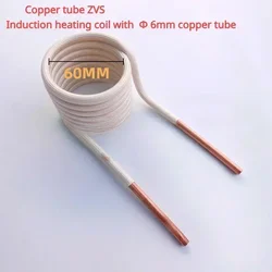 1P ZVS Copper Tube Watercooled High-frequency Furnace Intermediate Frequency 6mm Quenched Tapless Heating Induction Heating Coil