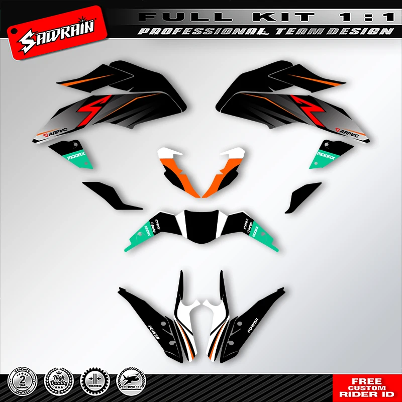 

Sawrain Motorcycle Graphics Backgrounds Decals Stickers Kit Number Name Custom For KTM DUKE 125 390 2017 2018 2019 2020 003