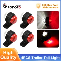 Podofo 4PCS 12v-24v Universal Truck Trailer Tail Light Side Marker Indicators Light Lamp Small Lights Edge Lights Signal Lights