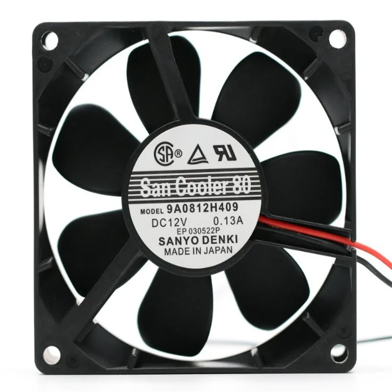 Wholesale: 9A0812H409 8cm 12V 0.13A 8025 two-wire/three-wire silent speed measuring  fan