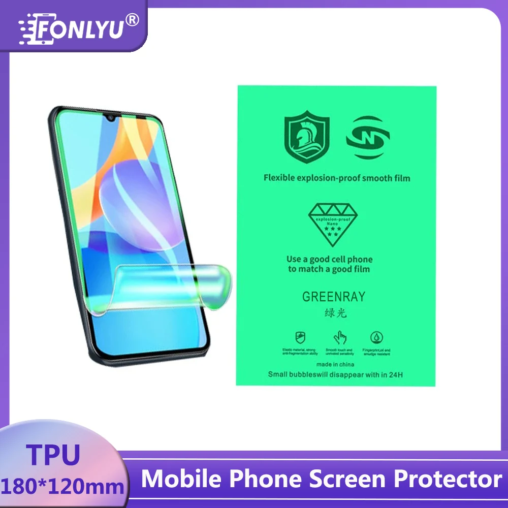 

FONLYU Гибкая HD матовая Гидрогелевая пленка Greenray Blueray для iPhone Sumsung Мобильный телефон Защита экрана режущий станок плоттер