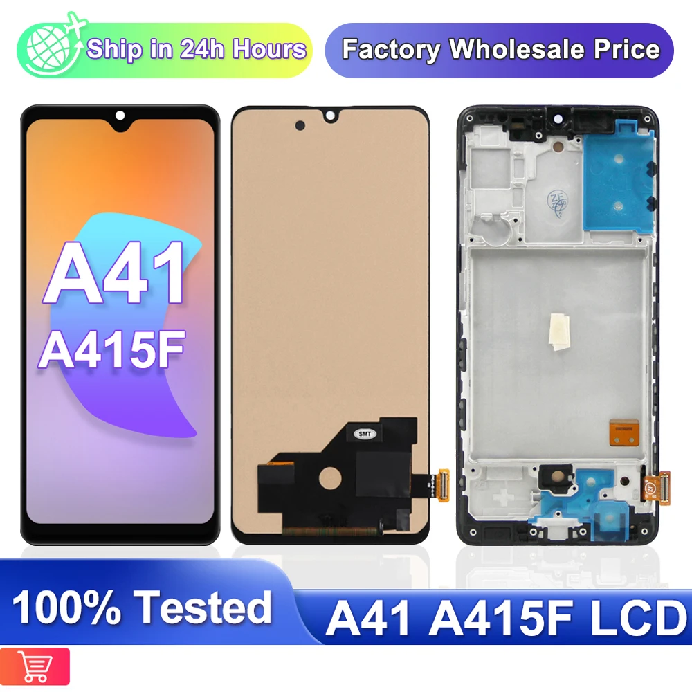 100% Test For Samsung Galaxy A41 SM-A415F A415 LCD Display Touch Screen Digitizer Assembly Replacement Parts For Samsung A41 lcd