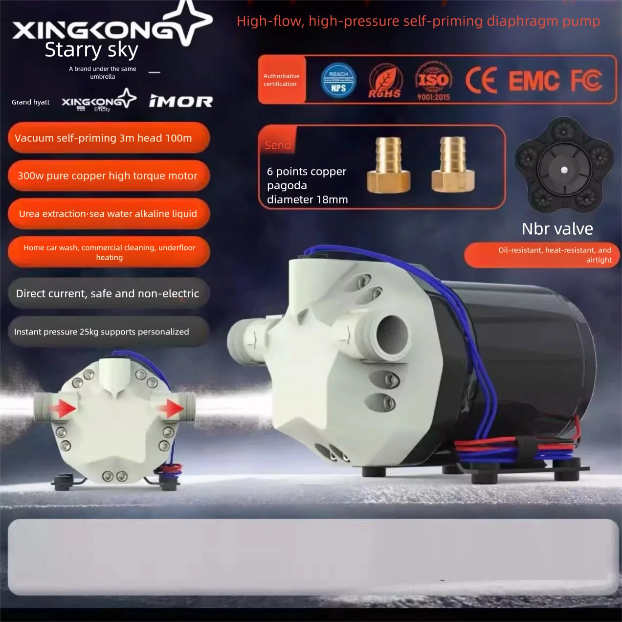 Refueling and chemical dosing, automatic gun shutoff DC corrosion-resistant acid and alkali drone dosing pump