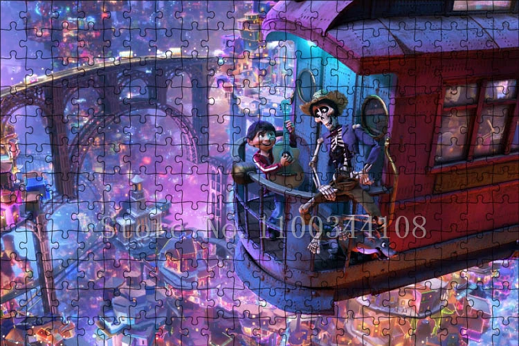 Disney Movies Coco Jigsaw Puzzles 300/500/1000 Pieces Cartoon Anime Puzzle for Children Educational Toys Parlor Decoration Gift