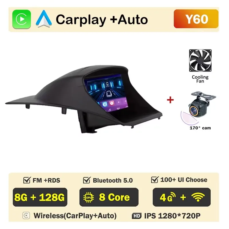 Auto radio voor Ford Fiesta MK6 MK7 2009-2017 Carplay Android Auto Player Scherm Multimedia 2din Video 4G WIFI Navigatie Stereo