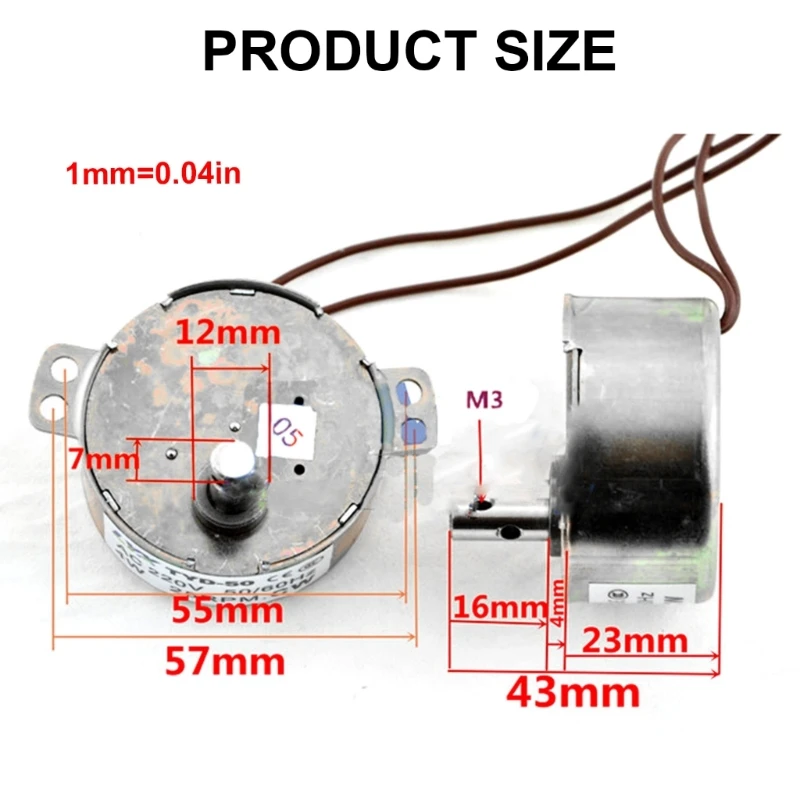 Motor con engranaje síncrono pequeño TYD-50, ventilador eléctrico 50RPM, 4W, 220V-240V, CW/CCW, envío directo
