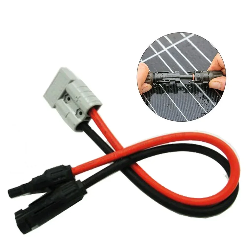 Eeatop 50 AMP For Anderson Plug Connector To Solar Panel Cable Y Adaptor Connector 30cm 12AWG  Male And Female Connectors Parts
